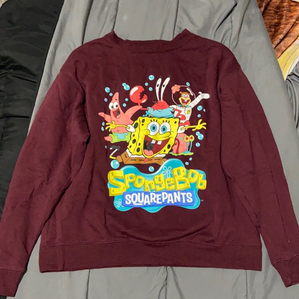 Spongebob maroon crew neck